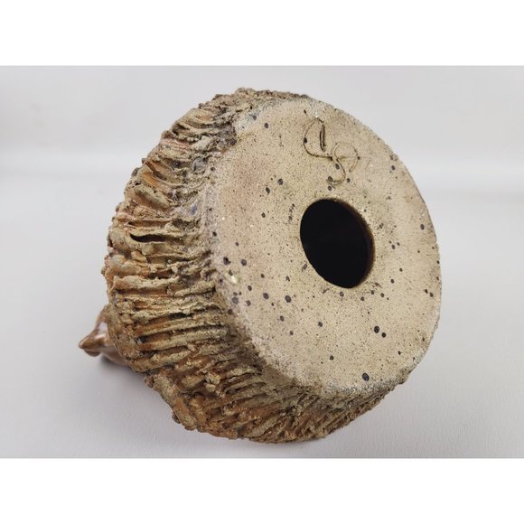 Primitive Nested Hen Art Pottery Coin Bank Artist Marked - Picture 11 of 13